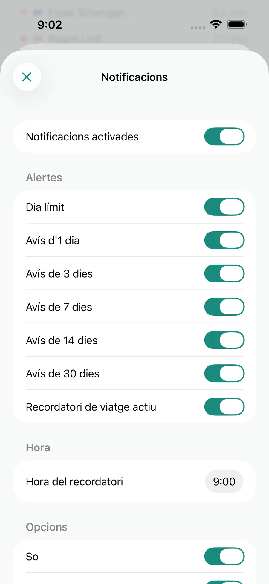 Tax Days notification settings screen