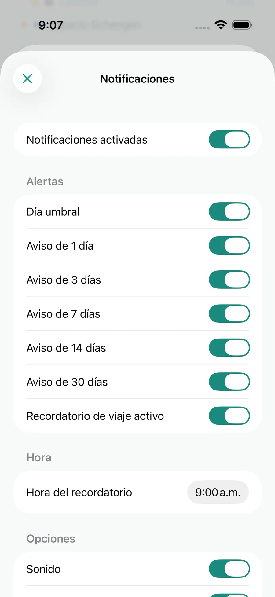 Tax Days notification settings screen