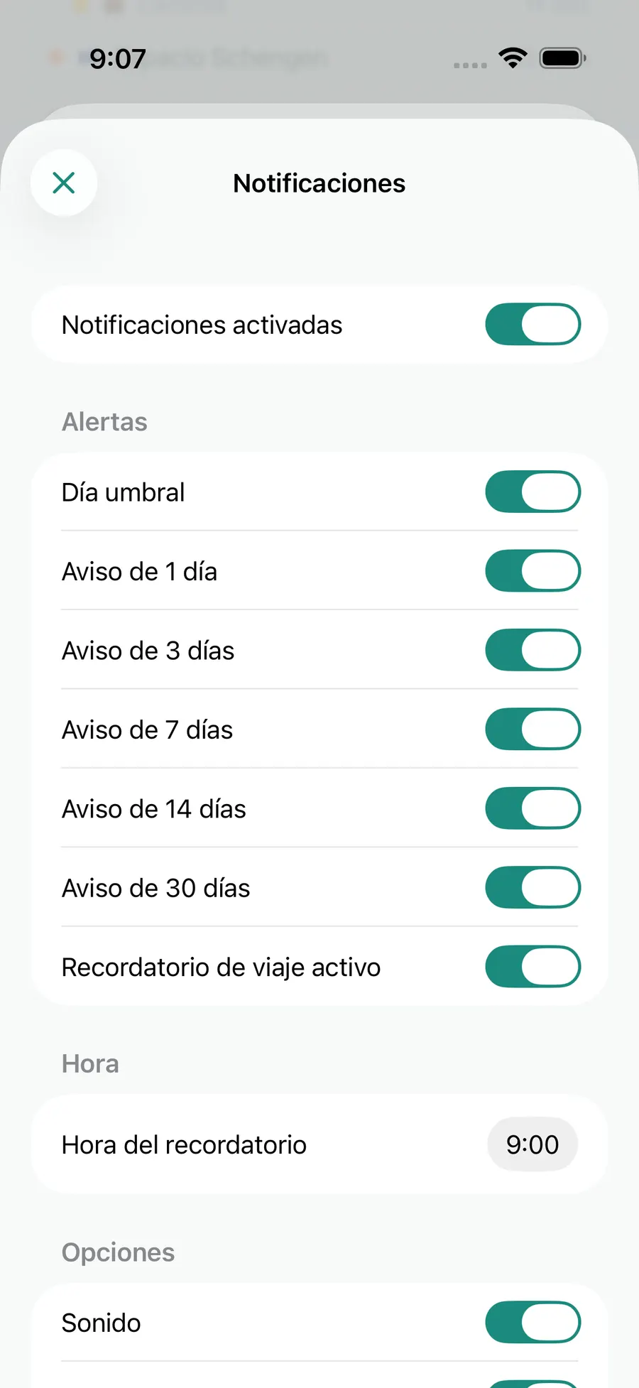 Tax Days notification settings screen