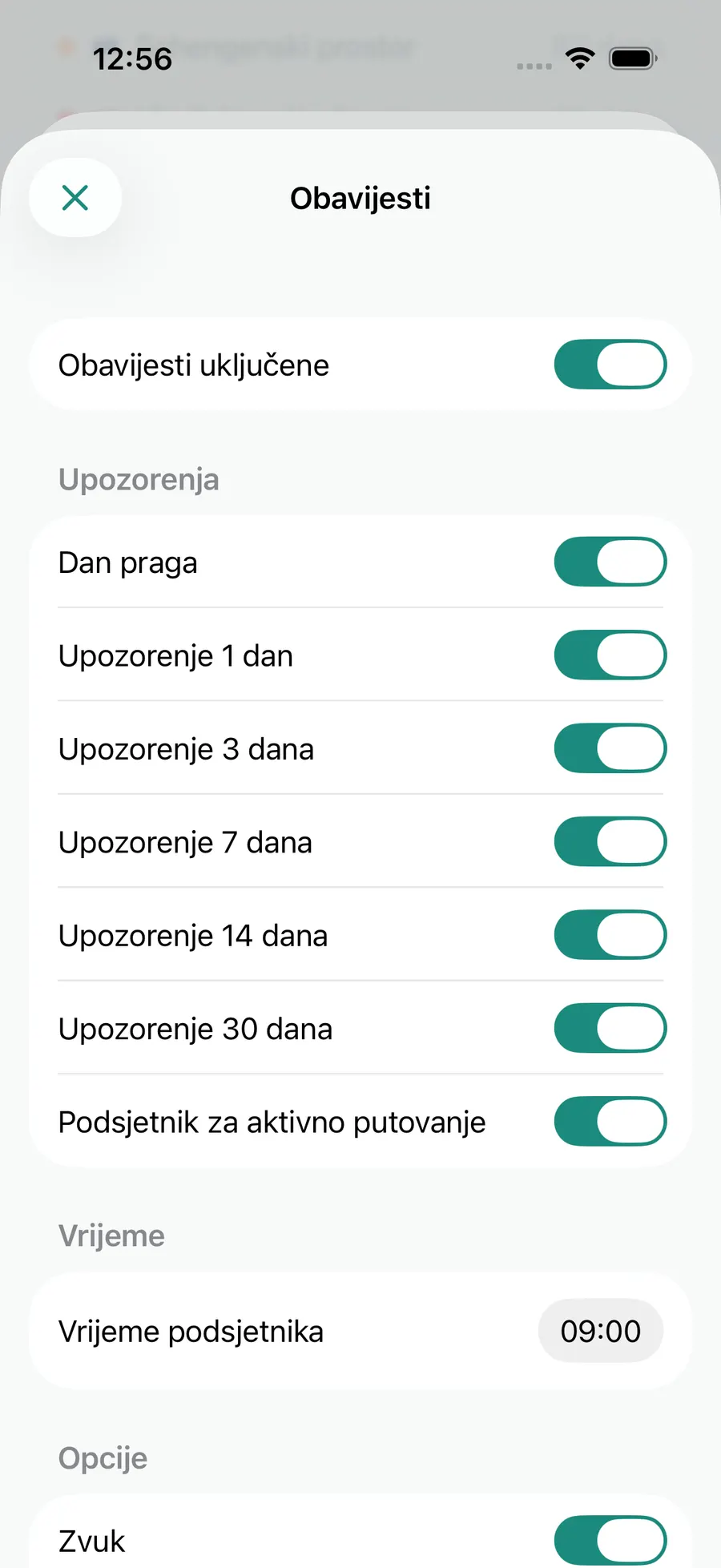 Tax Days notification settings screen