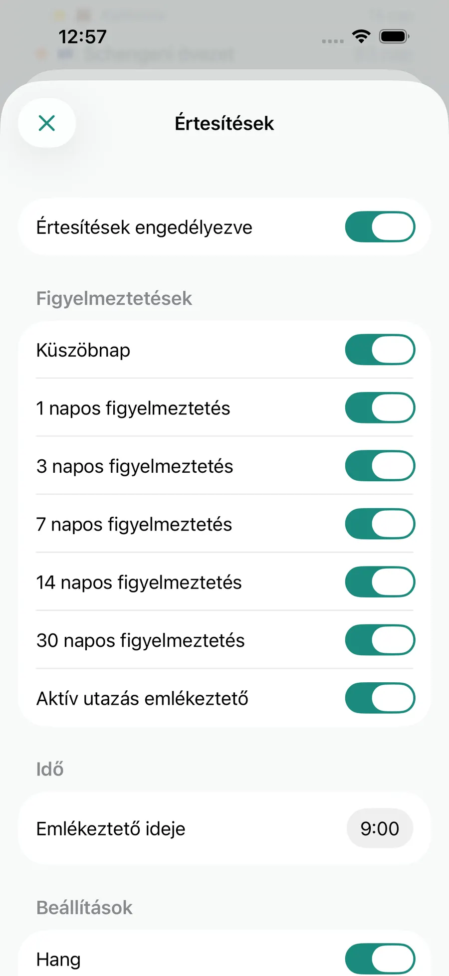 Tax Days notification settings screen