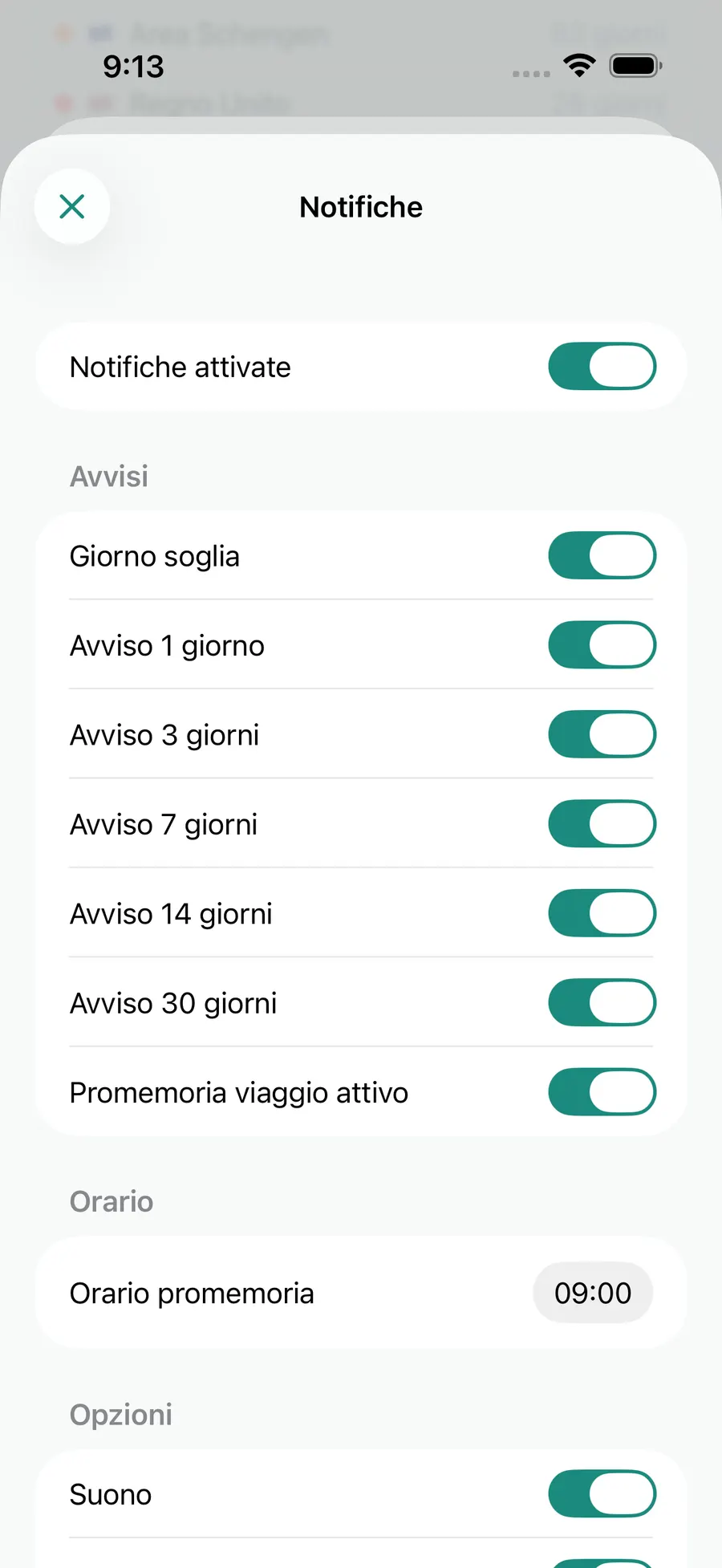 Tax Days notification settings screen