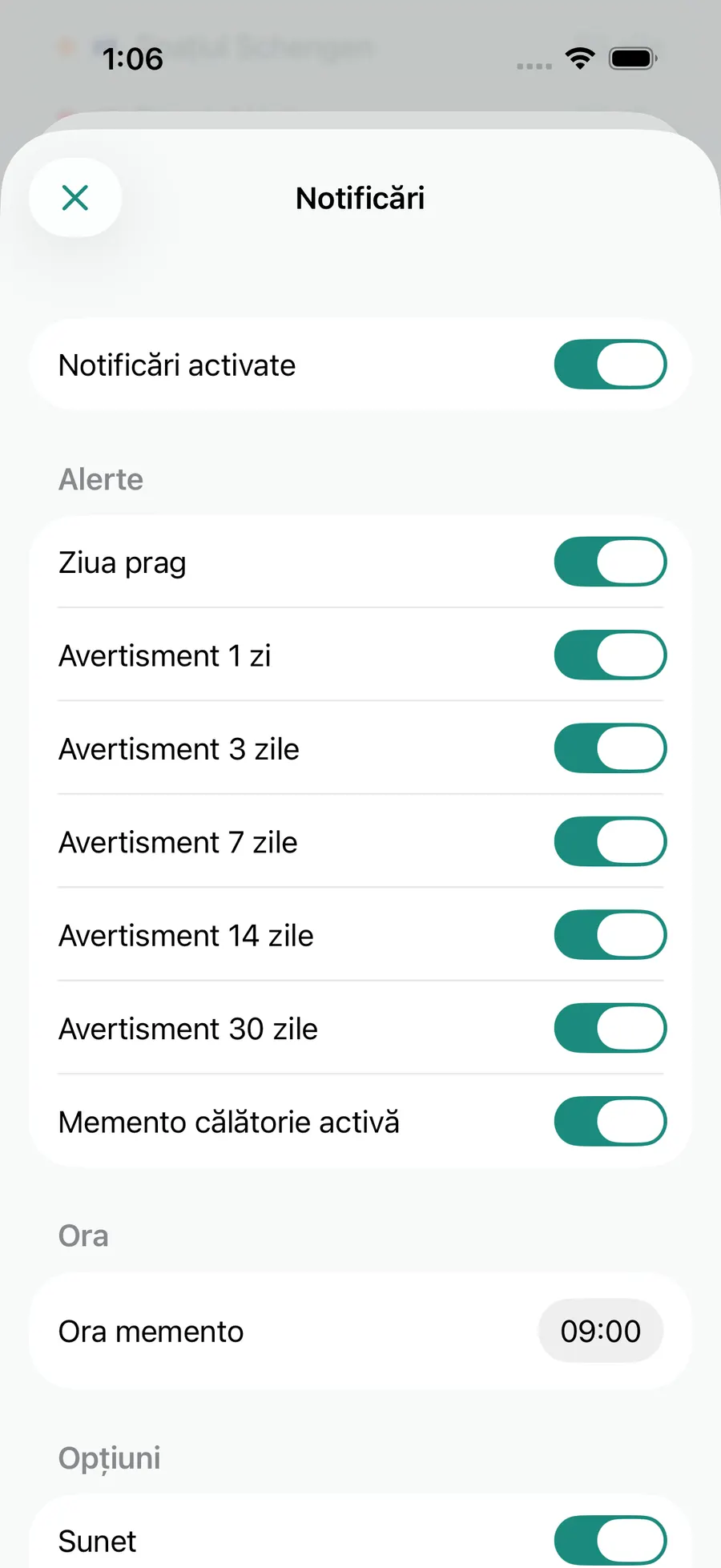 Tax Days notification settings screen