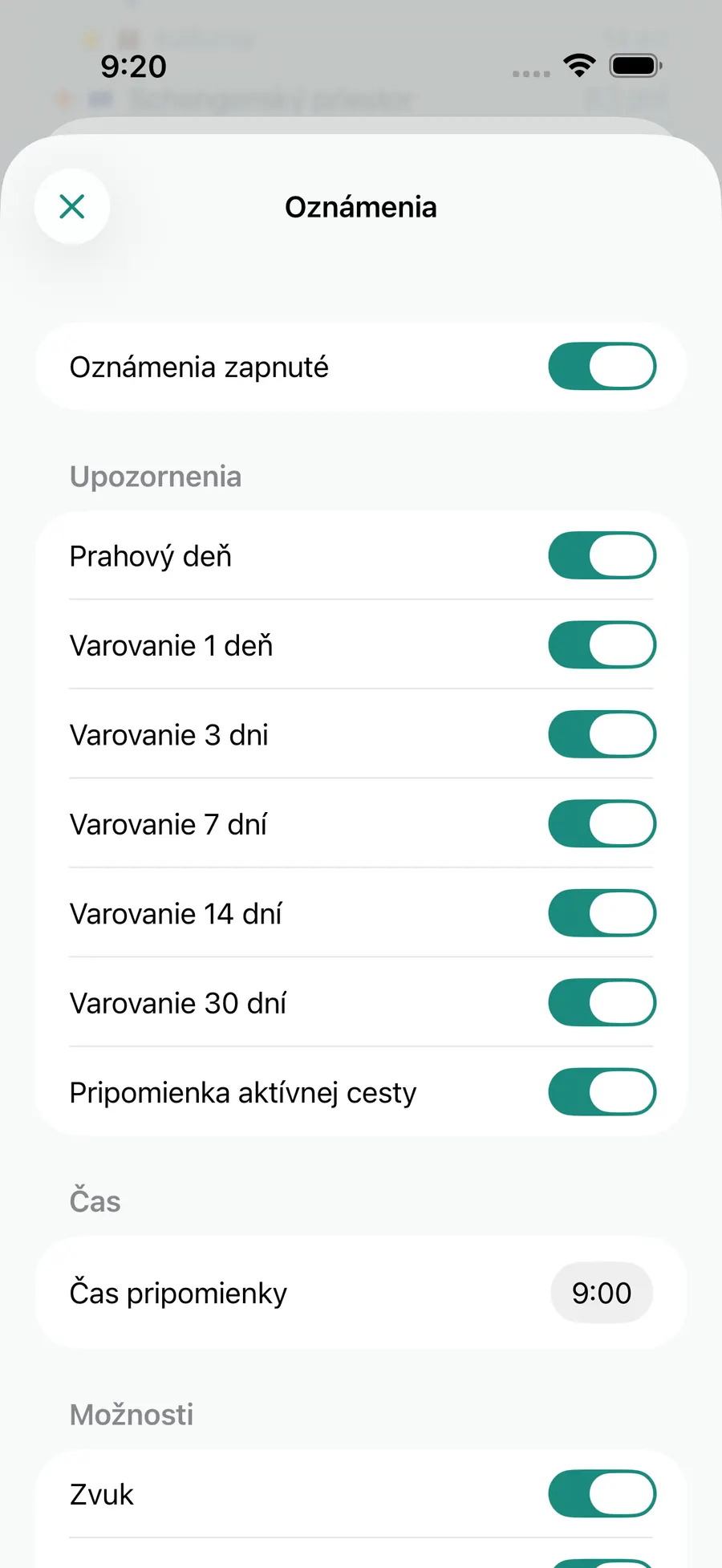 Tax Days notification settings screen